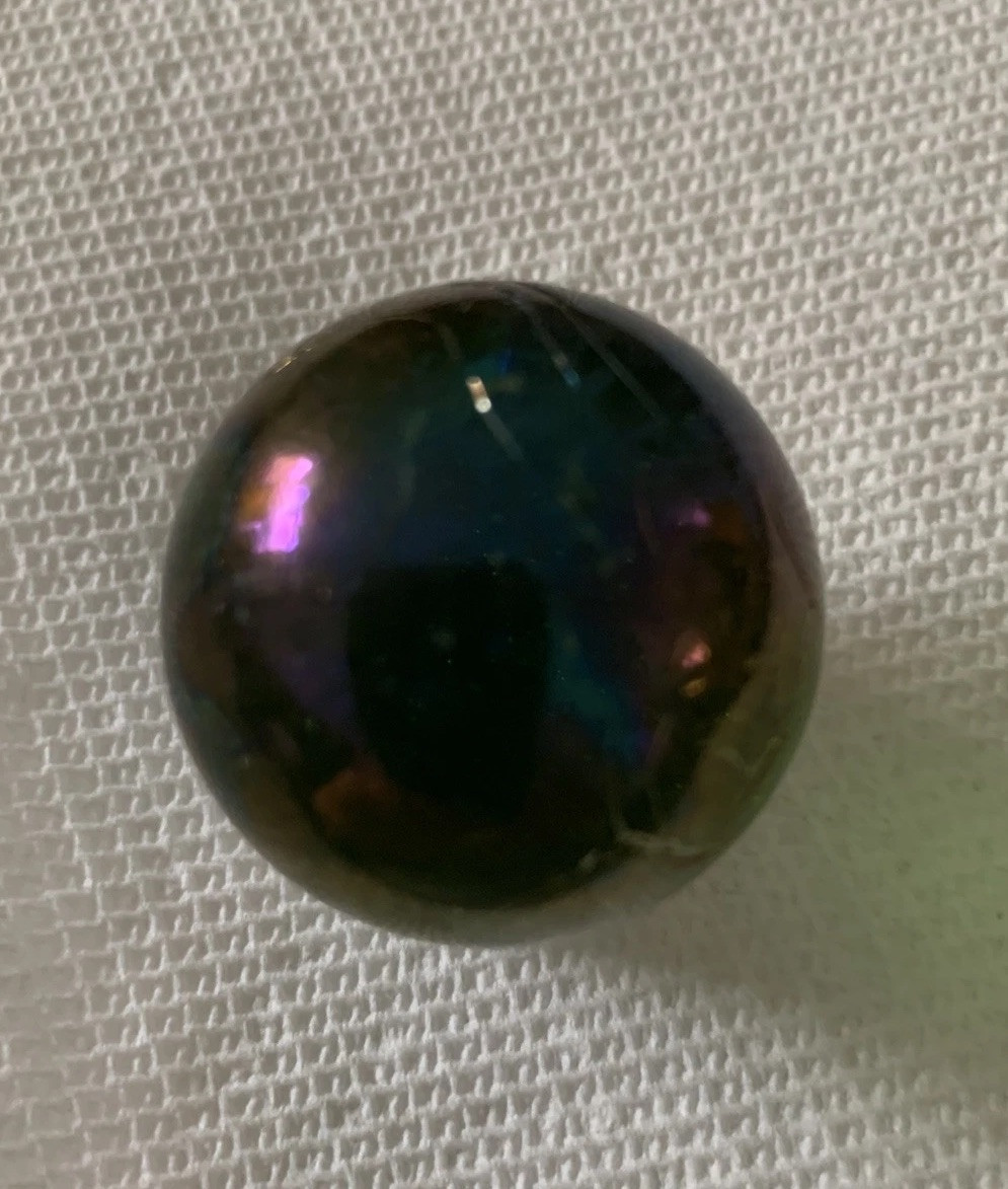 Vintage Large Shooter Marble Purple Blue Iridescent 1.4”
