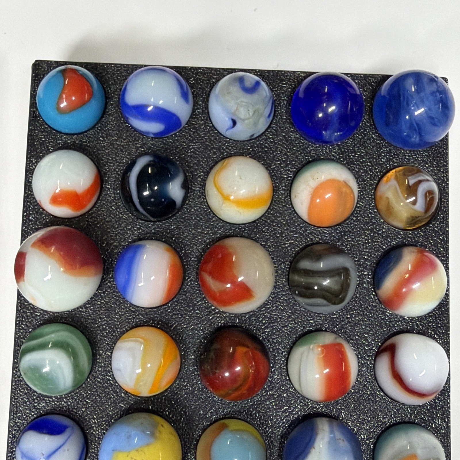 Vintage Glass Marbles Christensen Agate Vitro Akro Patch, King Tri (70 Total)