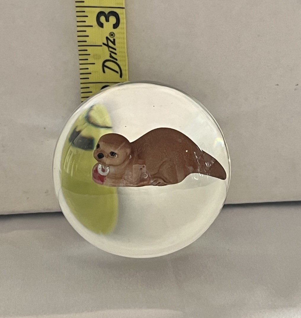 Vintage Handmade Sulphide Glass Marble Seal Pup 2 Inches Collectible Rare