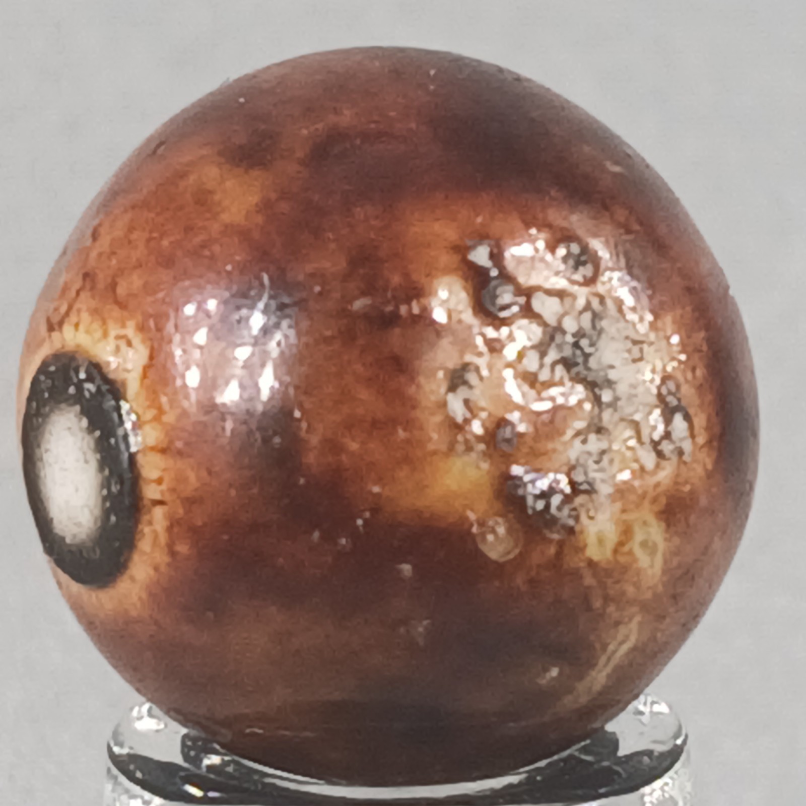 Vintage Brown Bennington Clay Marble .65 Inches Near-Mint Condition