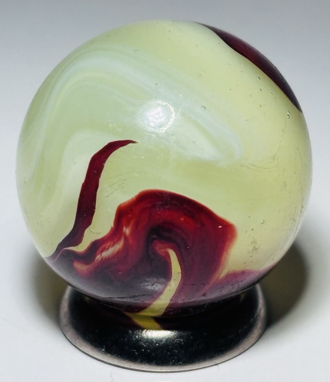 Big Boy Vintage Lemonade OXblood Swirl Marble .77” Near Mint- Condition