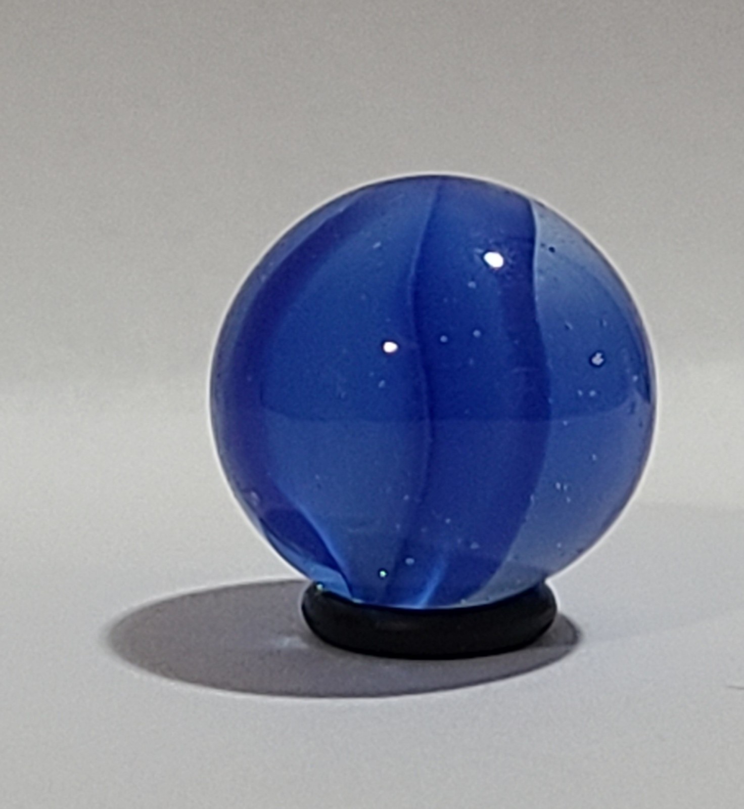 Vintage – Vitro Cat’s Eye Blue Glass Marble, 13mm. Beautiful Condition!