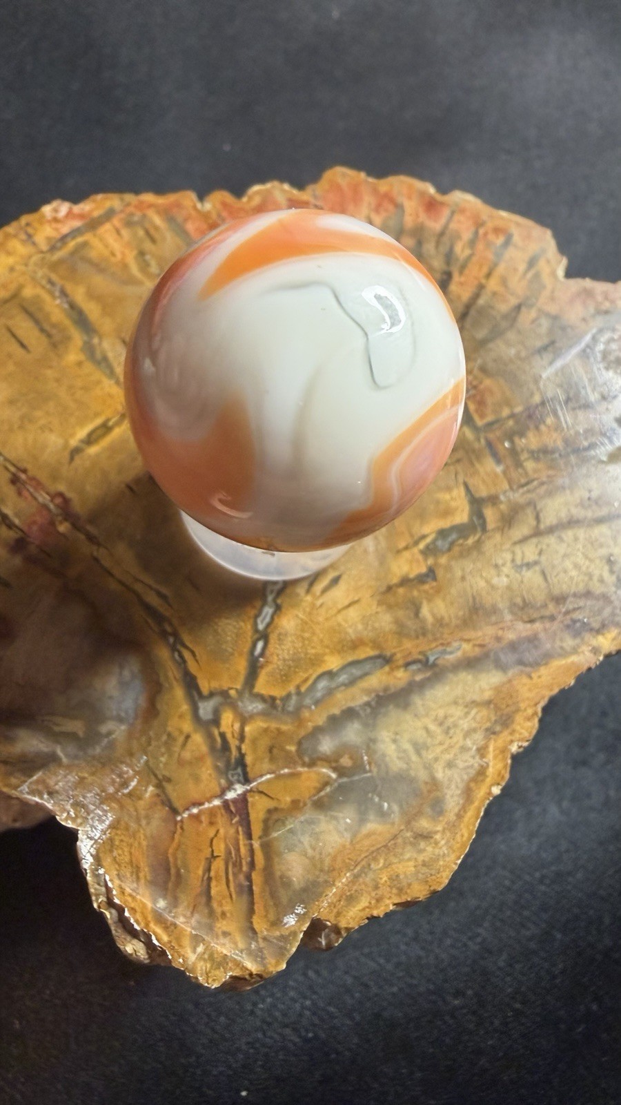 RARE Vintage Peltier NLR Liberty Swirl Marble Shooter 0.718″ UV Uranium Glow