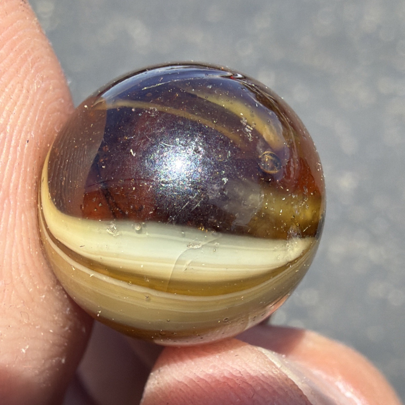 Christensen Agate Co. Swirl Toy Marble Root beer Multi-Color .62”