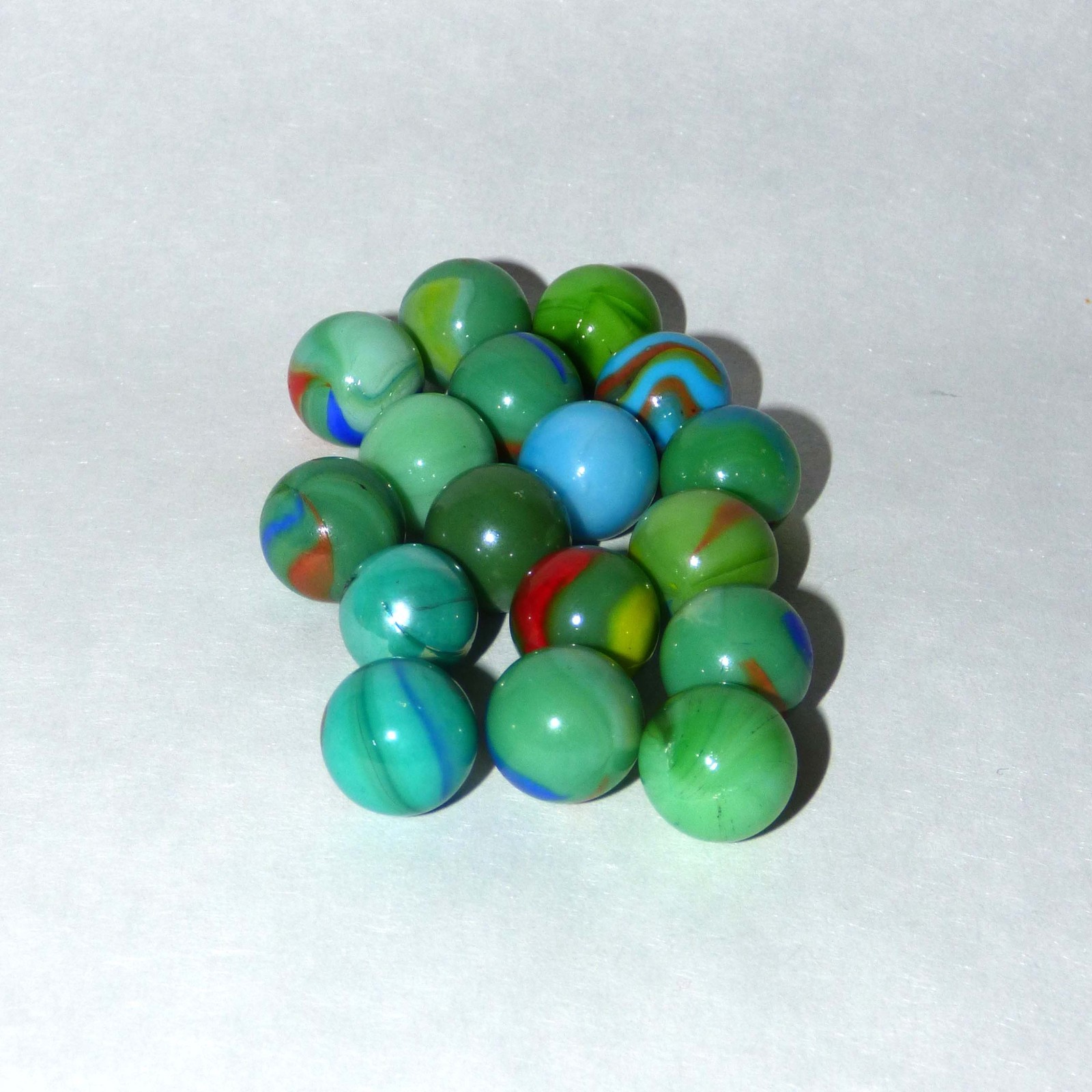 Vintage Marble Lot 36 Opaque Swirl Marbles Shooter 16mm Mixed Colors