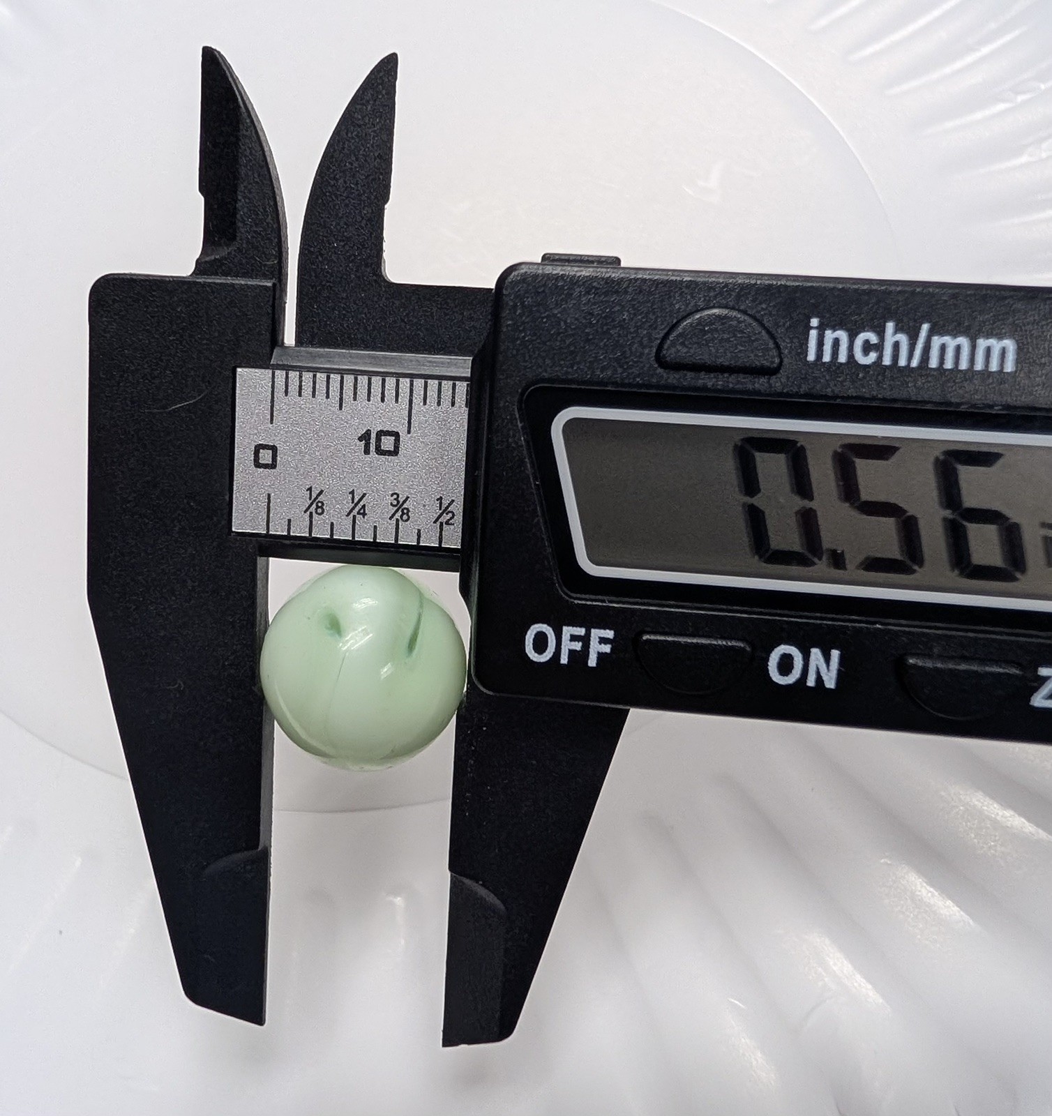.56″ Vintage Jabo Vitro Agate Marble Jade Green White Swirl Player NM
