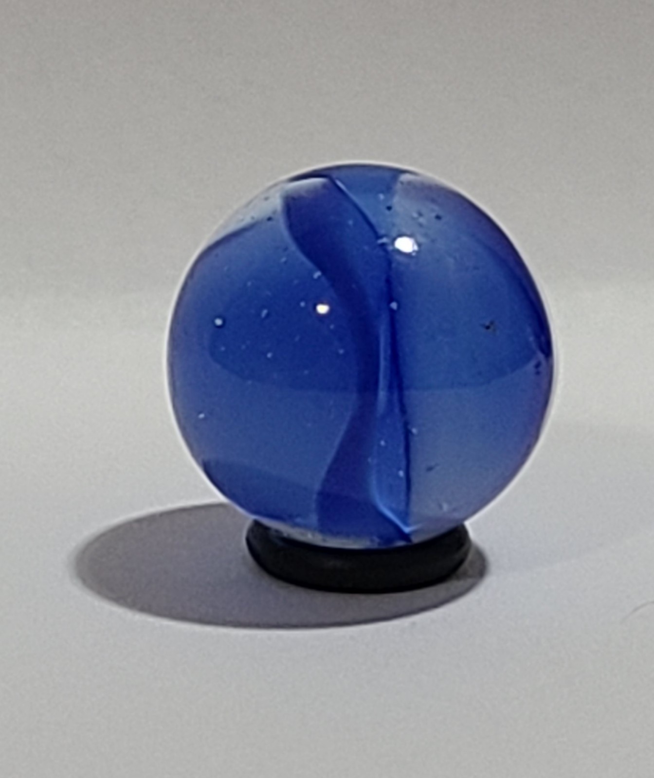 Vintage – Vitro Cat’s Eye Blue Glass Marble, 13mm. Beautiful Condition!