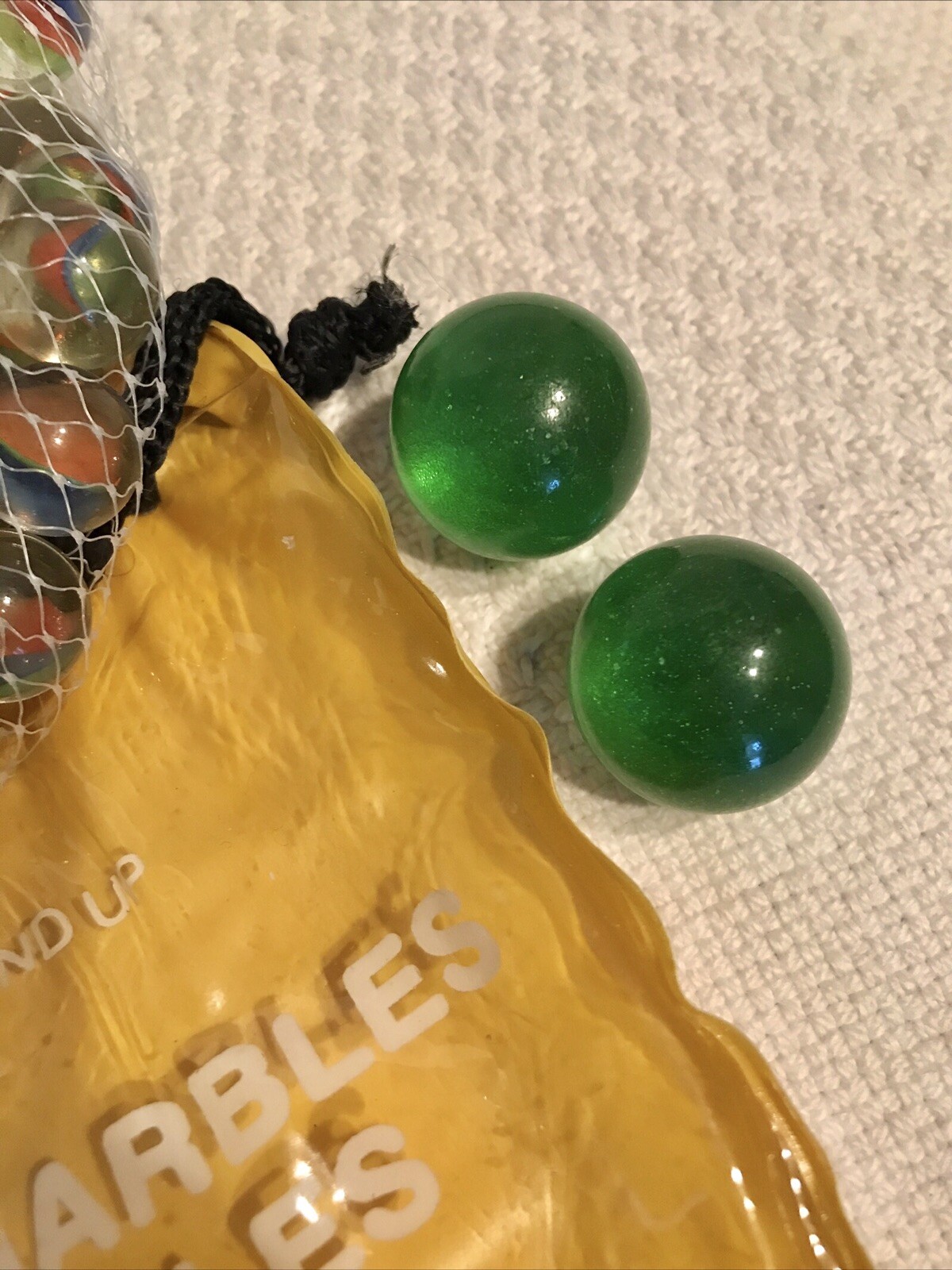 Vintage French Cat Eyes Marbles in Original Bag 88 + 2 Shooters RARE