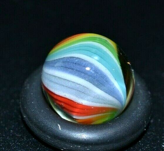 BRYAN TRILLAS GLASS MARBLE/.428″ PEEWEE-TRANS. RAINBOW CORKSCREW BLACKLIGHT-FAST