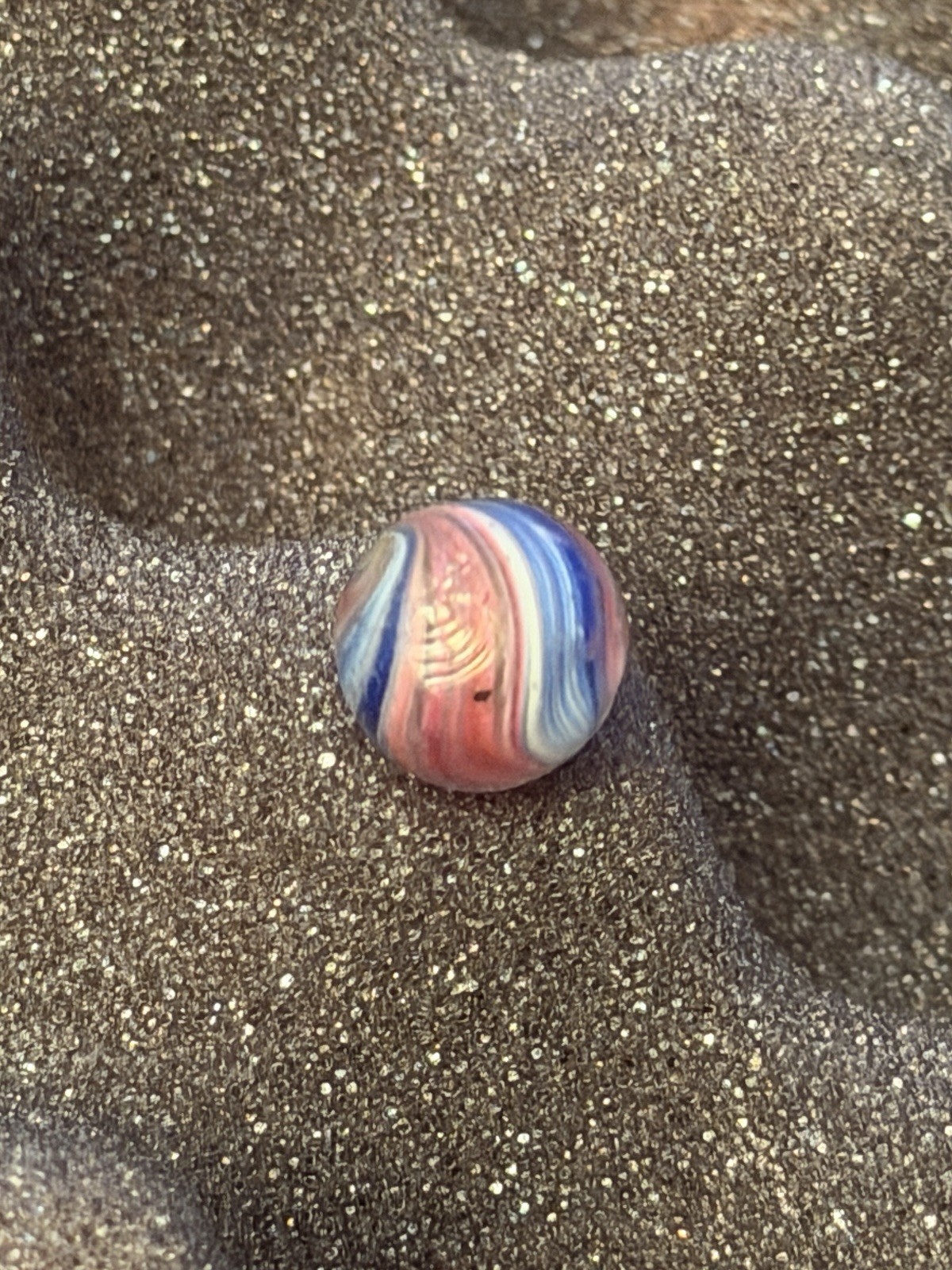 Antique German “onionskin” handmade glass Peewee marble.