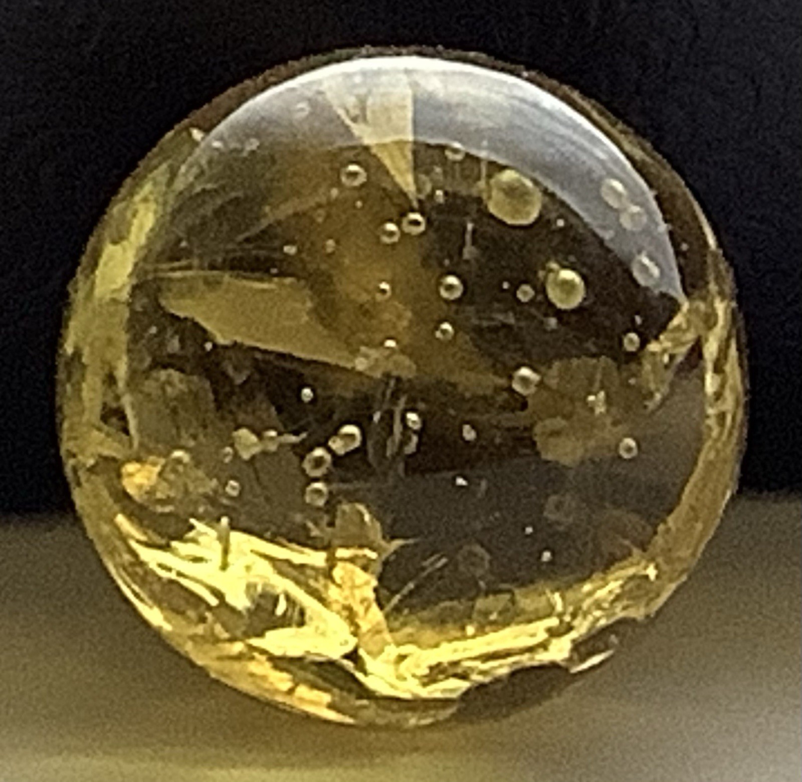 Vintage Estate Gold Vitro Crackle Glass Marble 8/16” Bubbles