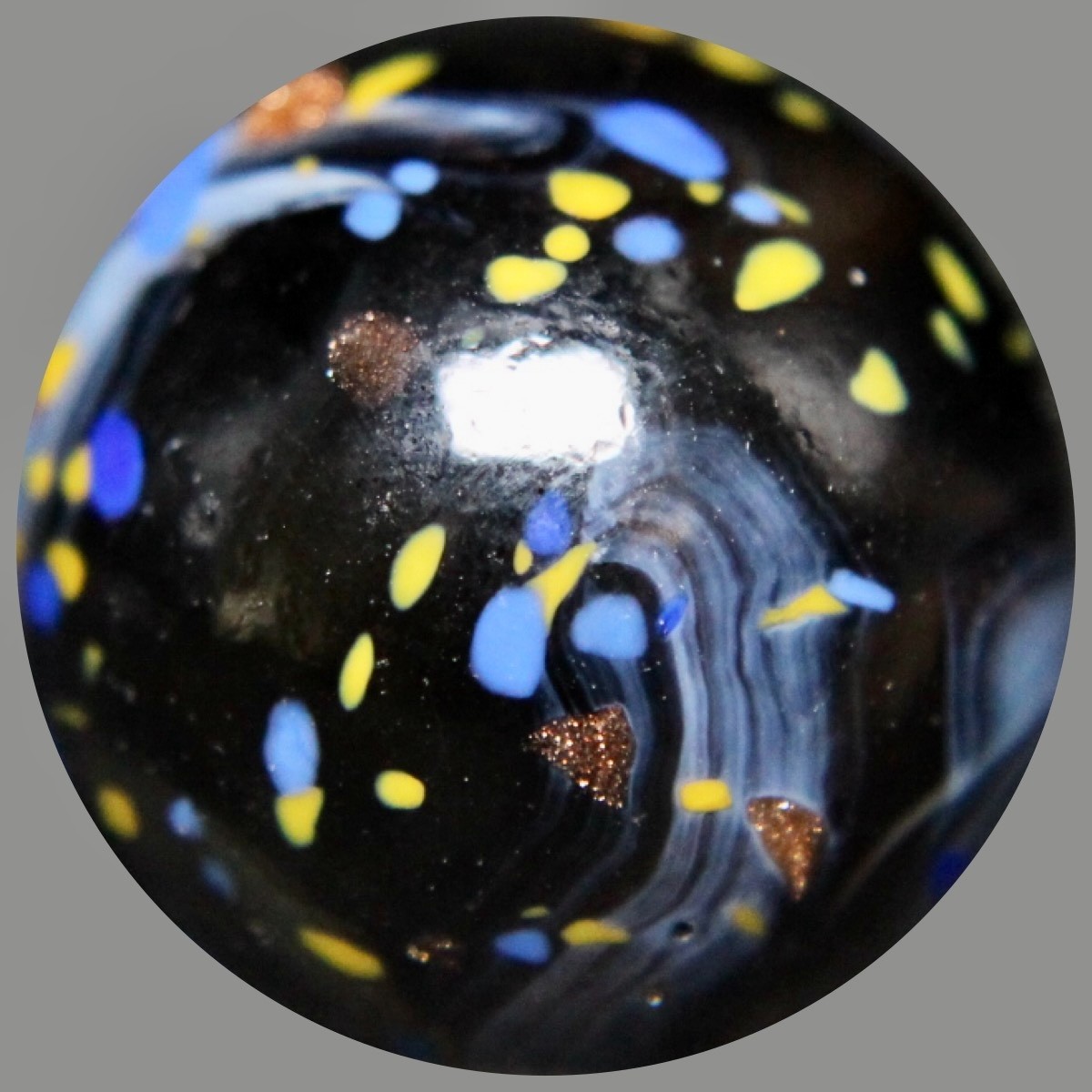 JABO Raven Marble Collector Series: Chunky Gold Lutz Guinea