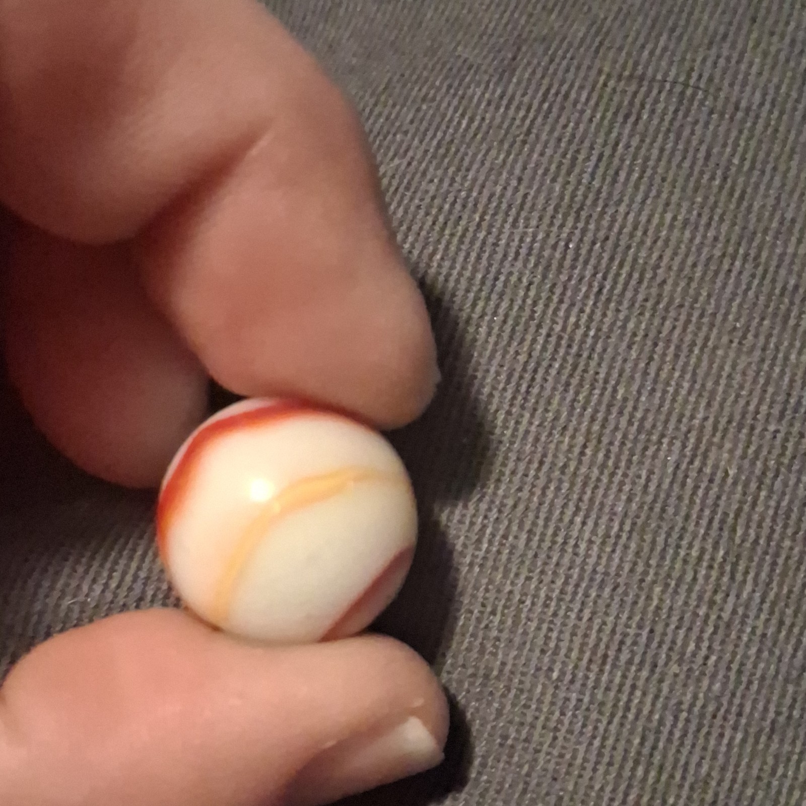 White, Red, and Yellow Swirl Machine Made Toy Marble for Ages 4-11 Years