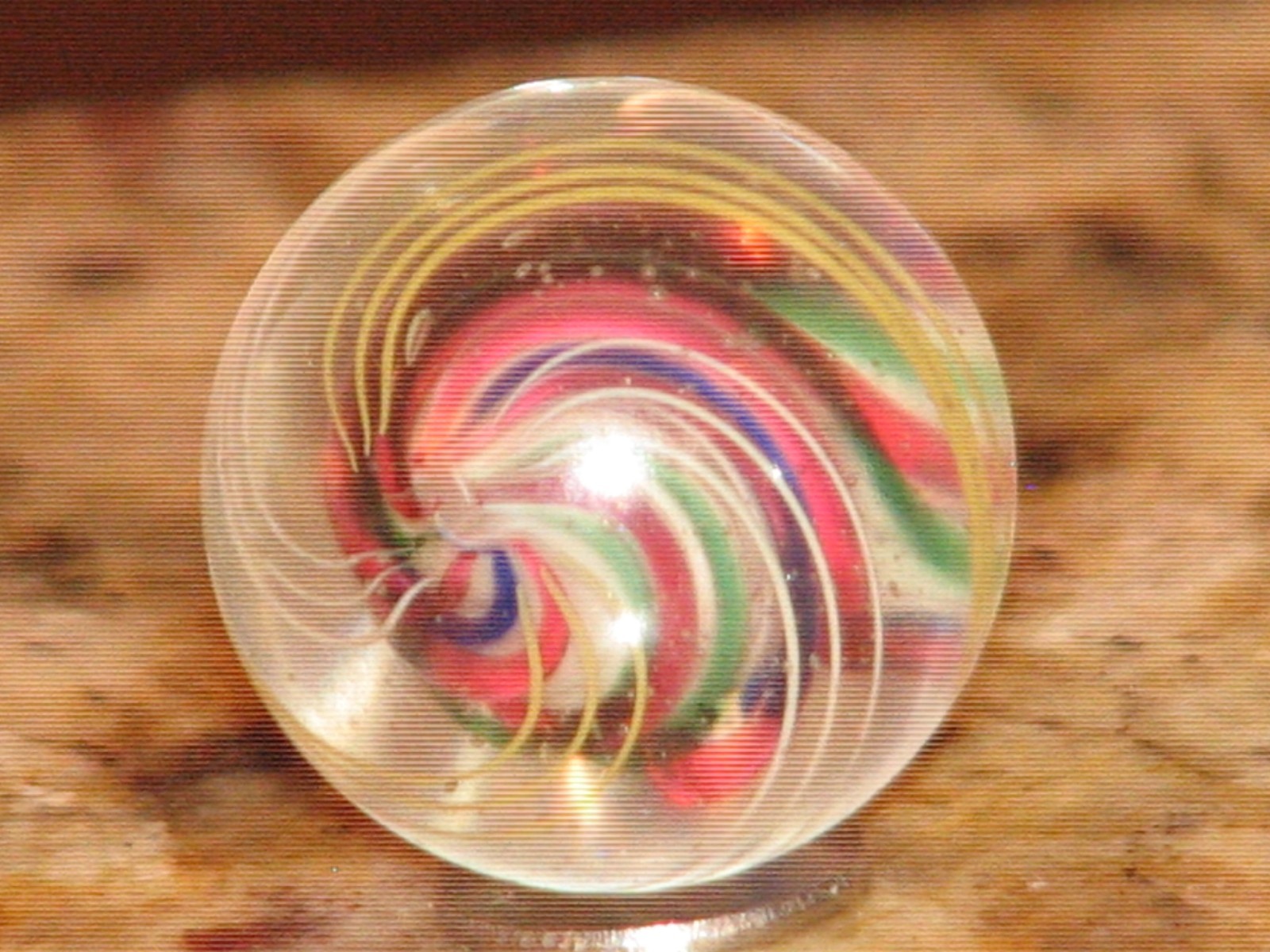.688 inch dia. Antique German swirl marble