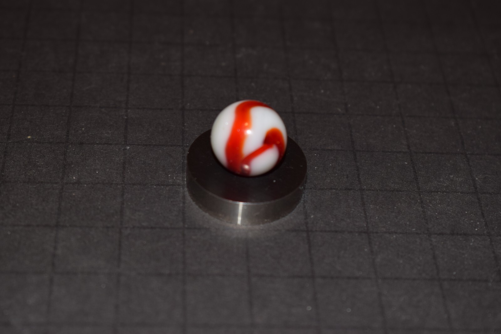 Vintage Alley 🔴RED Ribbon🔴 Collectors Toy Marble Size .609″=5/8″=16mm VNM