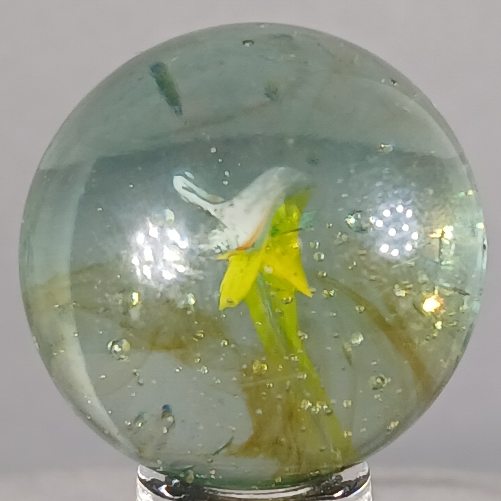 Large Vintage Tri-Color Hybrid Cat’s Eye Marble .99 Inches Near-Mint Condition