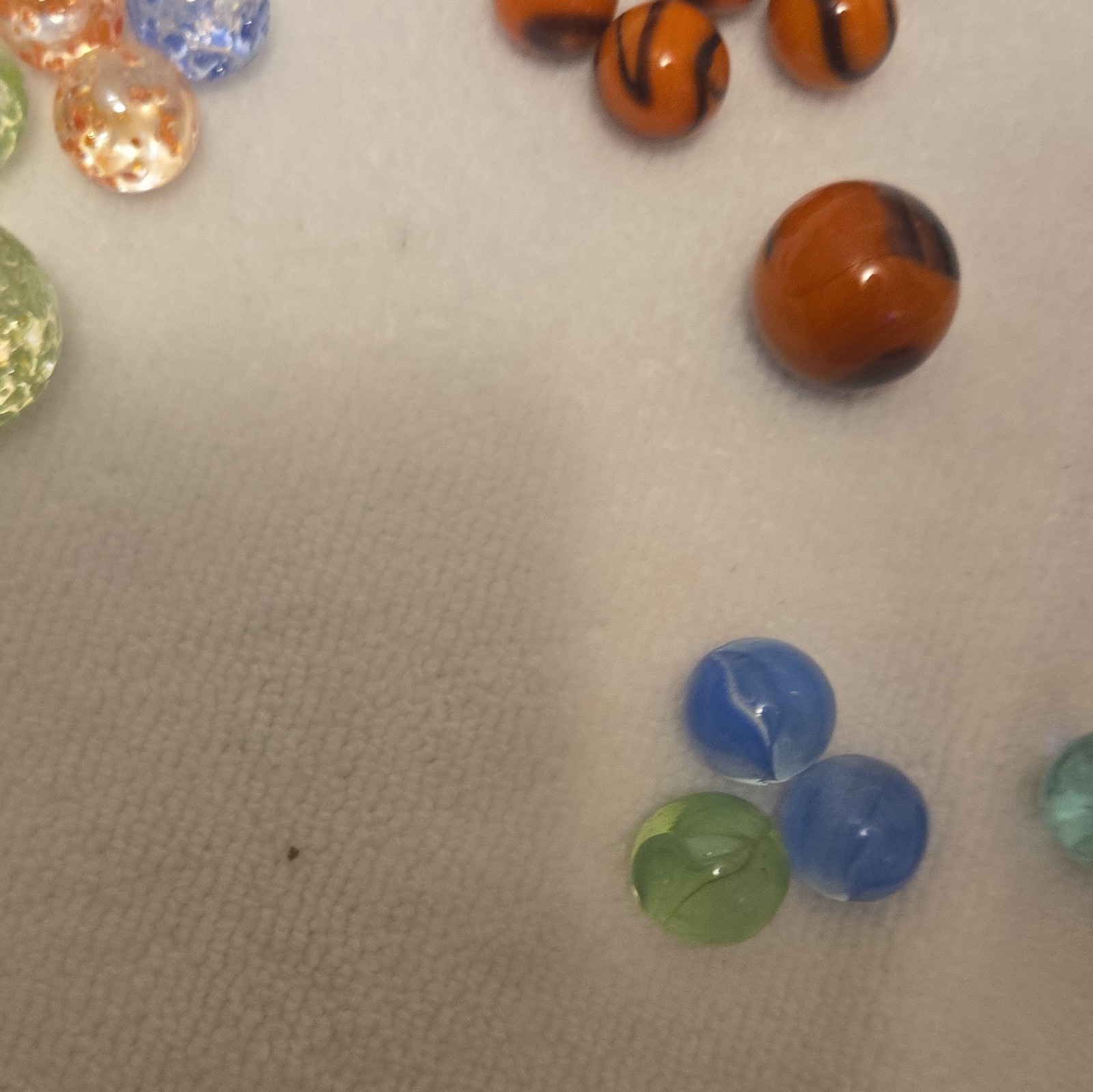 Assorted Glass Toy Marbles Lot Swirl Cat’s Eye Crackle Mixed Colors + Gems