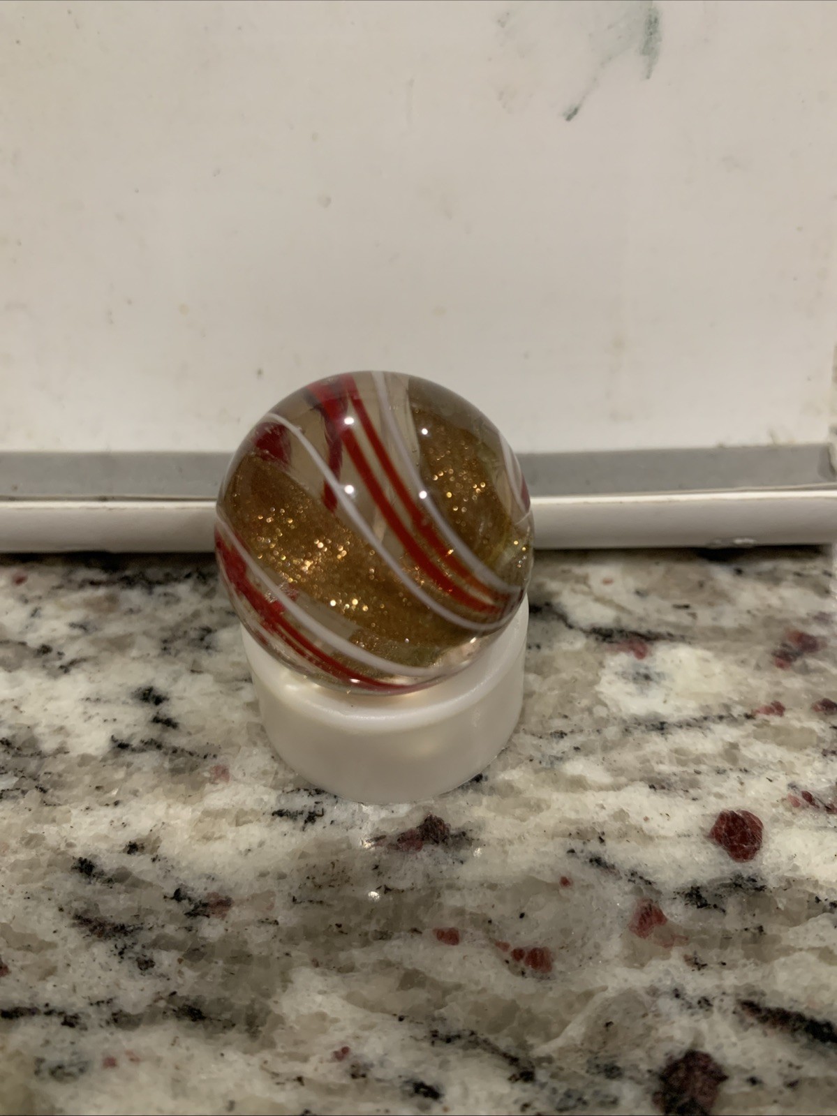 Handmade Contemporary MABRY LEE CAIN III Lutz Swirl Golden PepperMint 1 Inch +