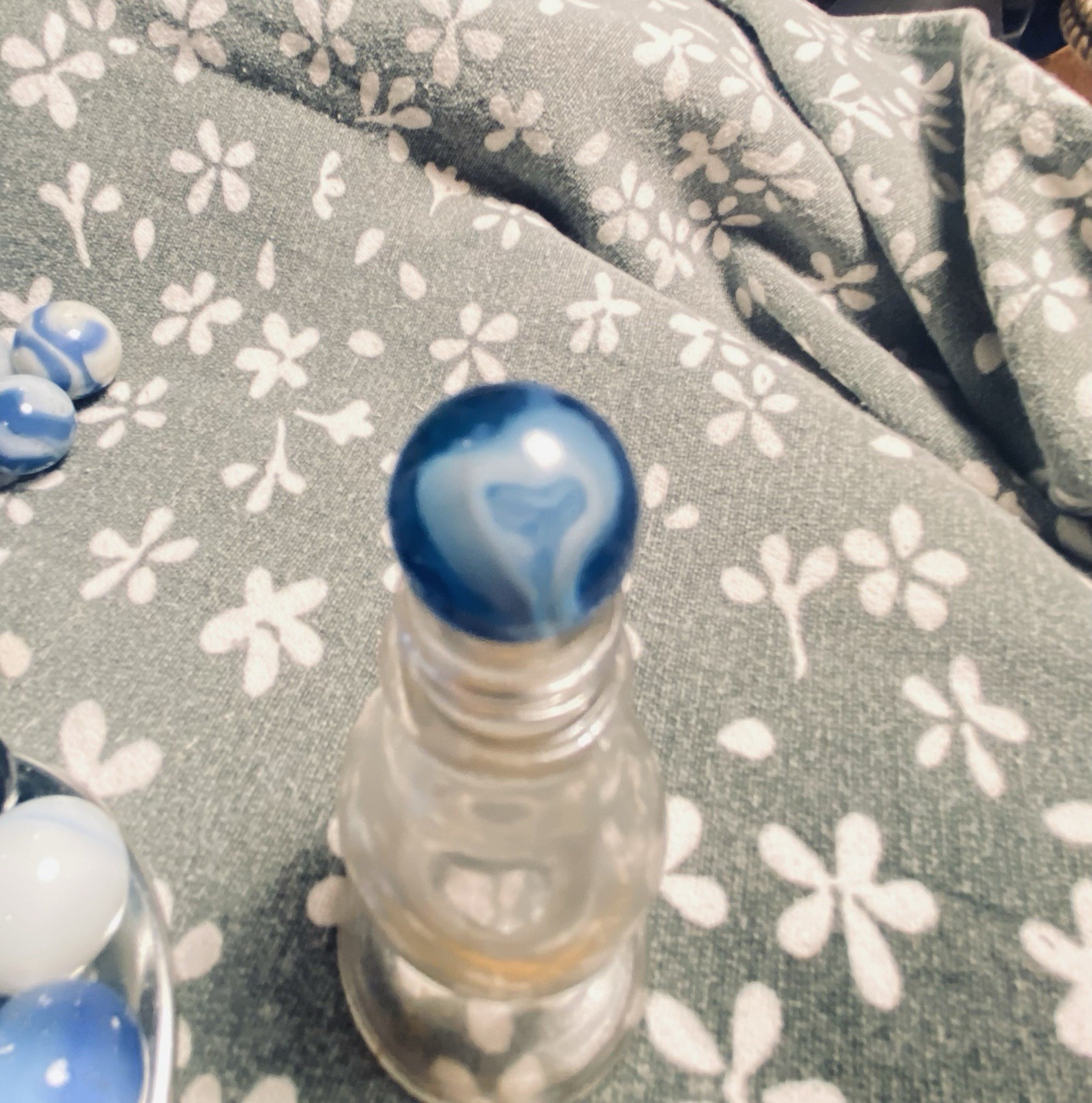 Blue And White Swirl Marble/Heart