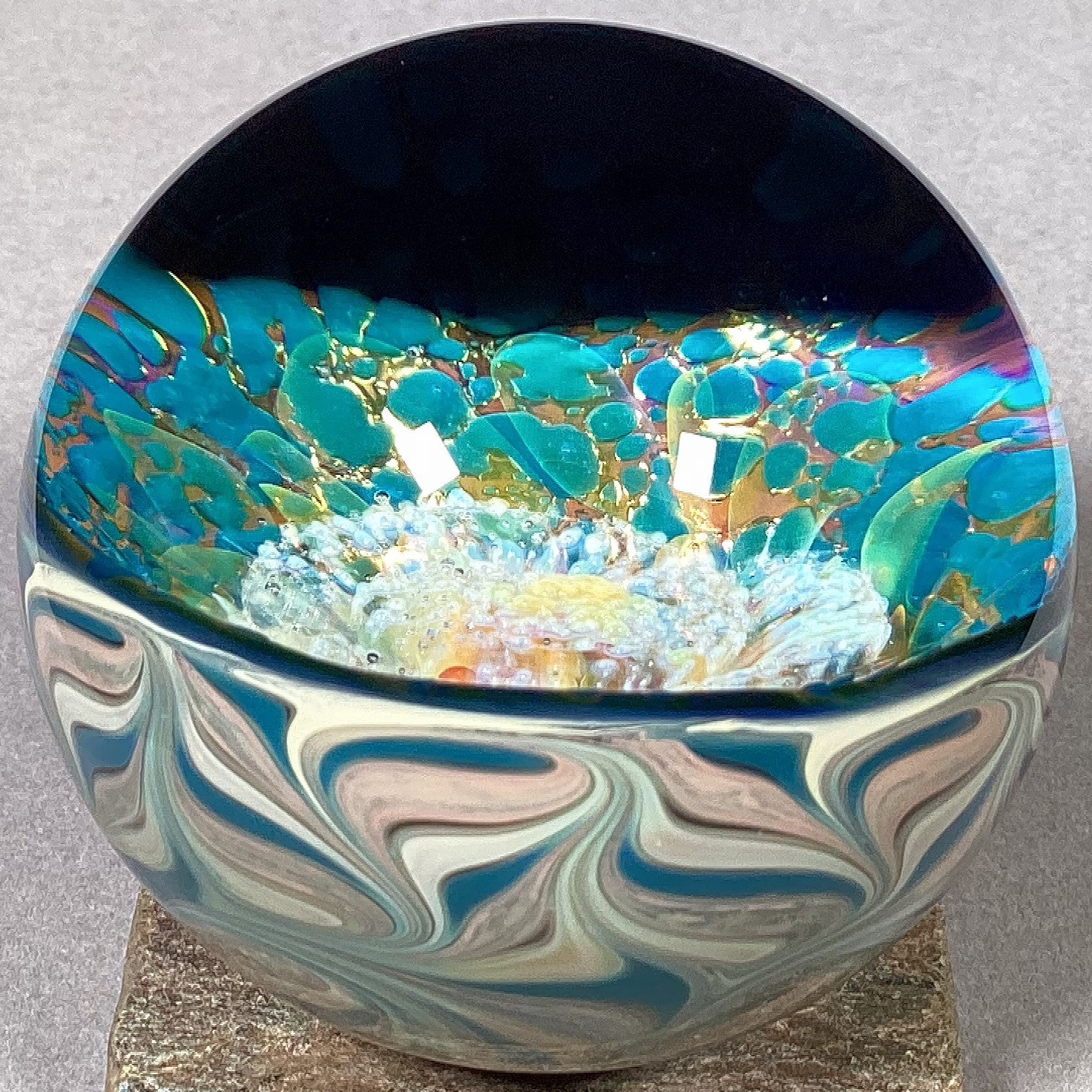 Vortex Marble Handmade by Bill Grout 2.16″ Spare Galaxy 062126 Boro Glass