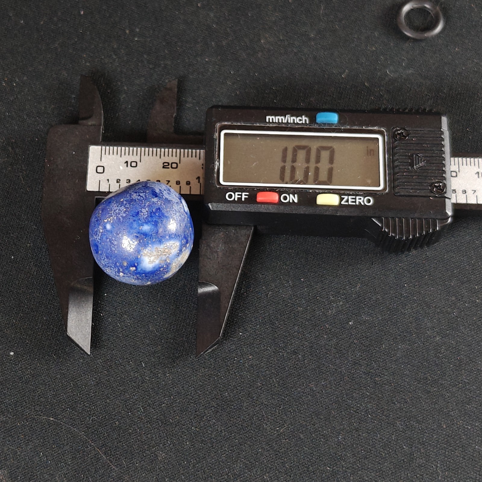 Vintage Marble – Bennington Fancy Glazed 1″ Blue Clay Shooter Boulder