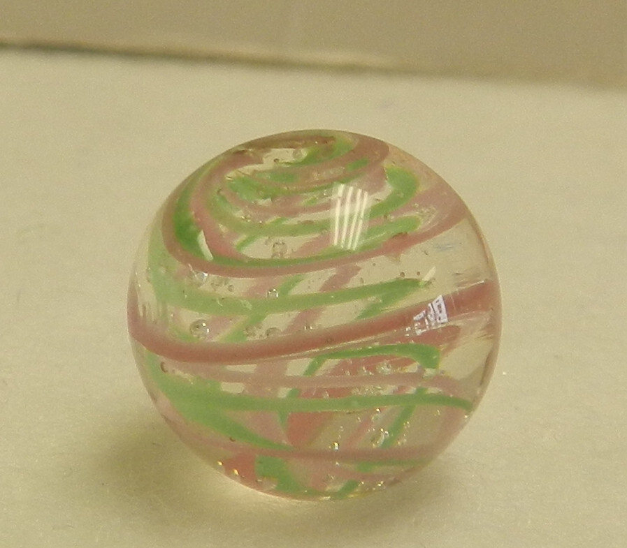 #17548m Tiny .55 Inches Handmade Contemporary Swirl Marble With Mica Mint