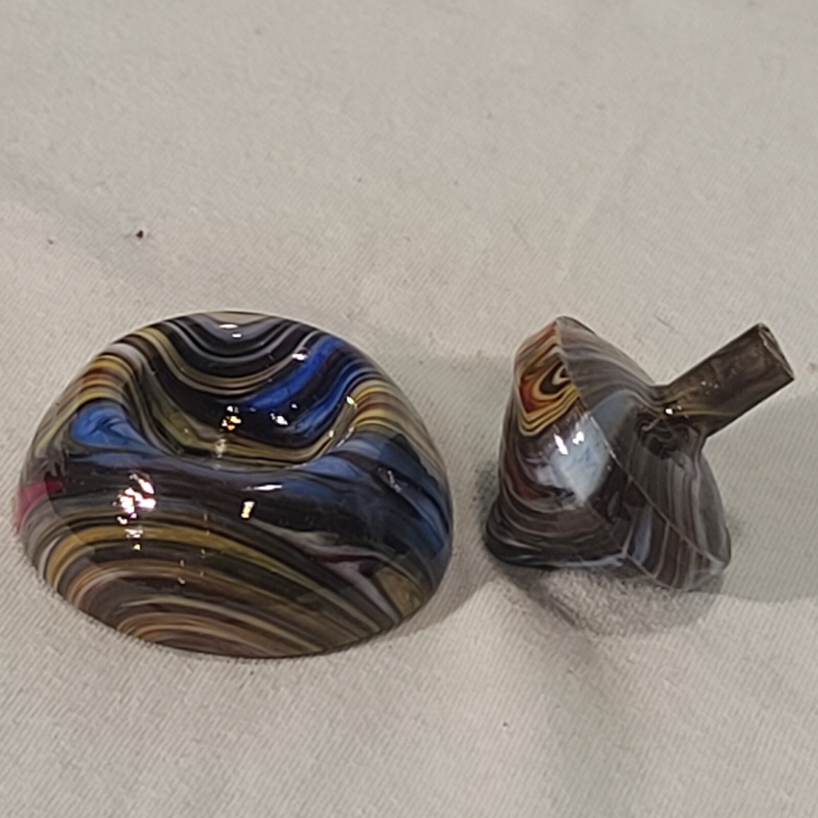 ANDY DAVIS, Glass Art Spinning Top & Base, Megans Run (?), #339E