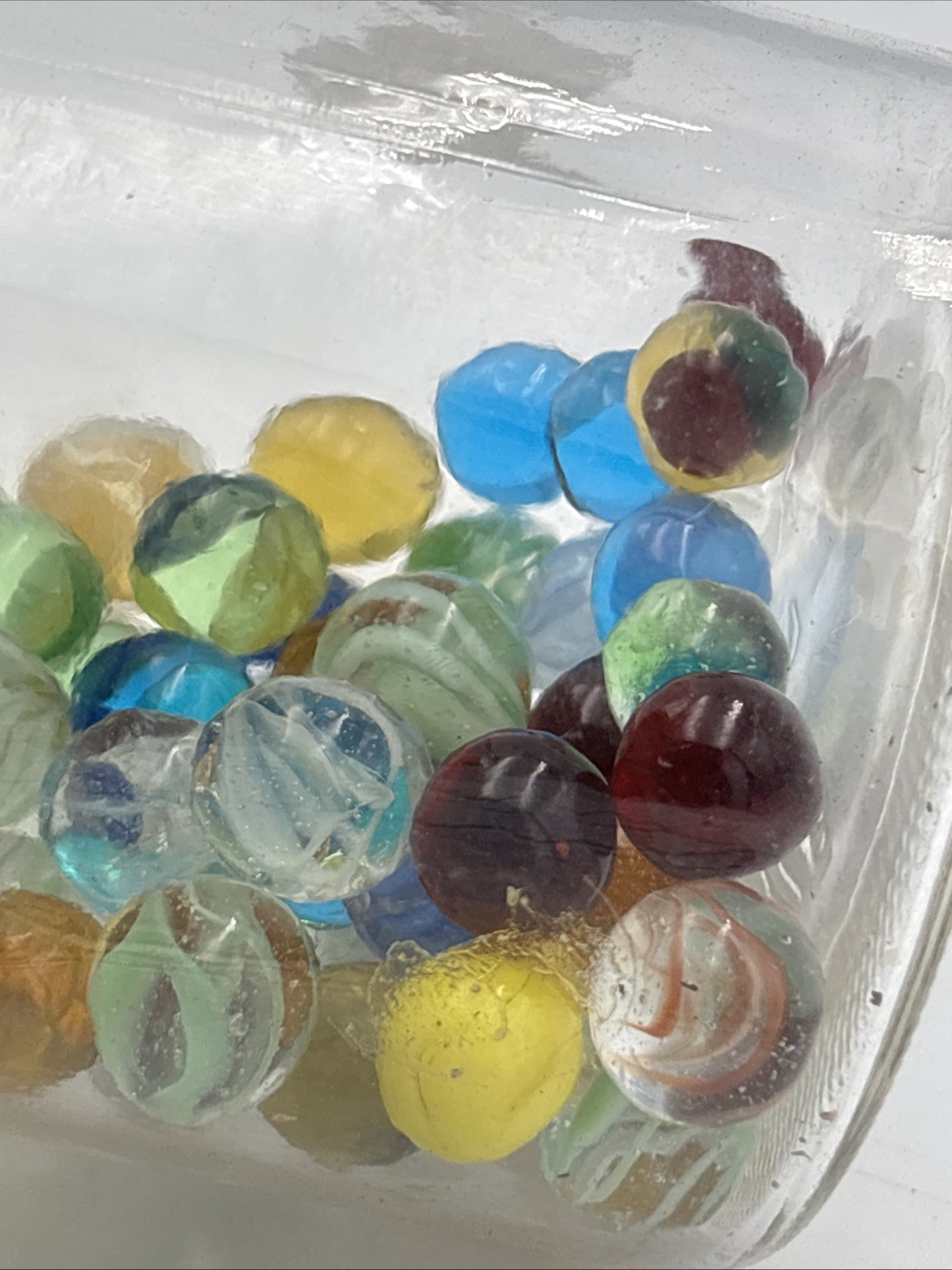 Custom Marble Container With Multicolored Marbles