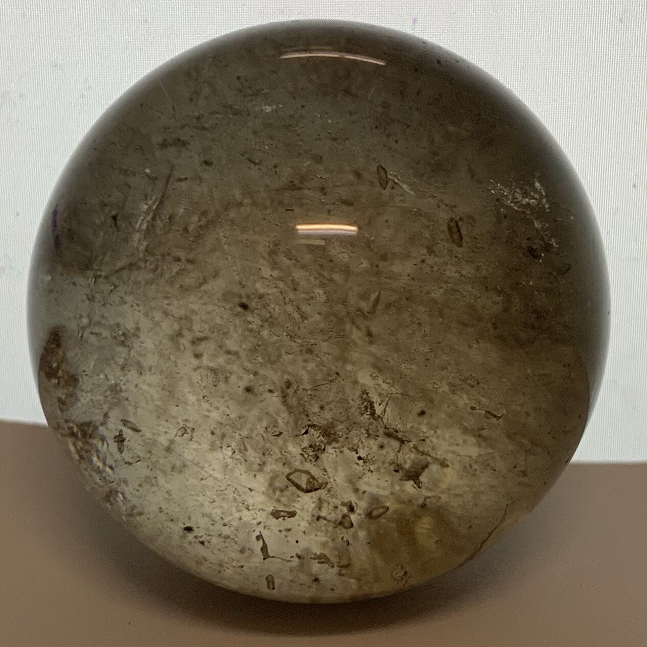 Big 1 1/2″ Marble translucent cloudy spider web lines tiny speck vintage glass