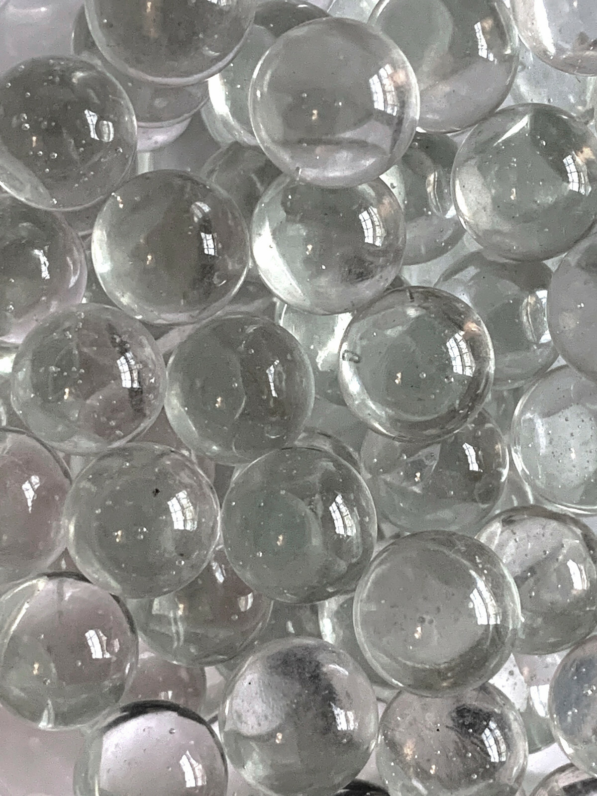 12mm Ice Clear w Bubbles Glass PeeWee Marbles (.5″) New for 2020!! Pack of 25