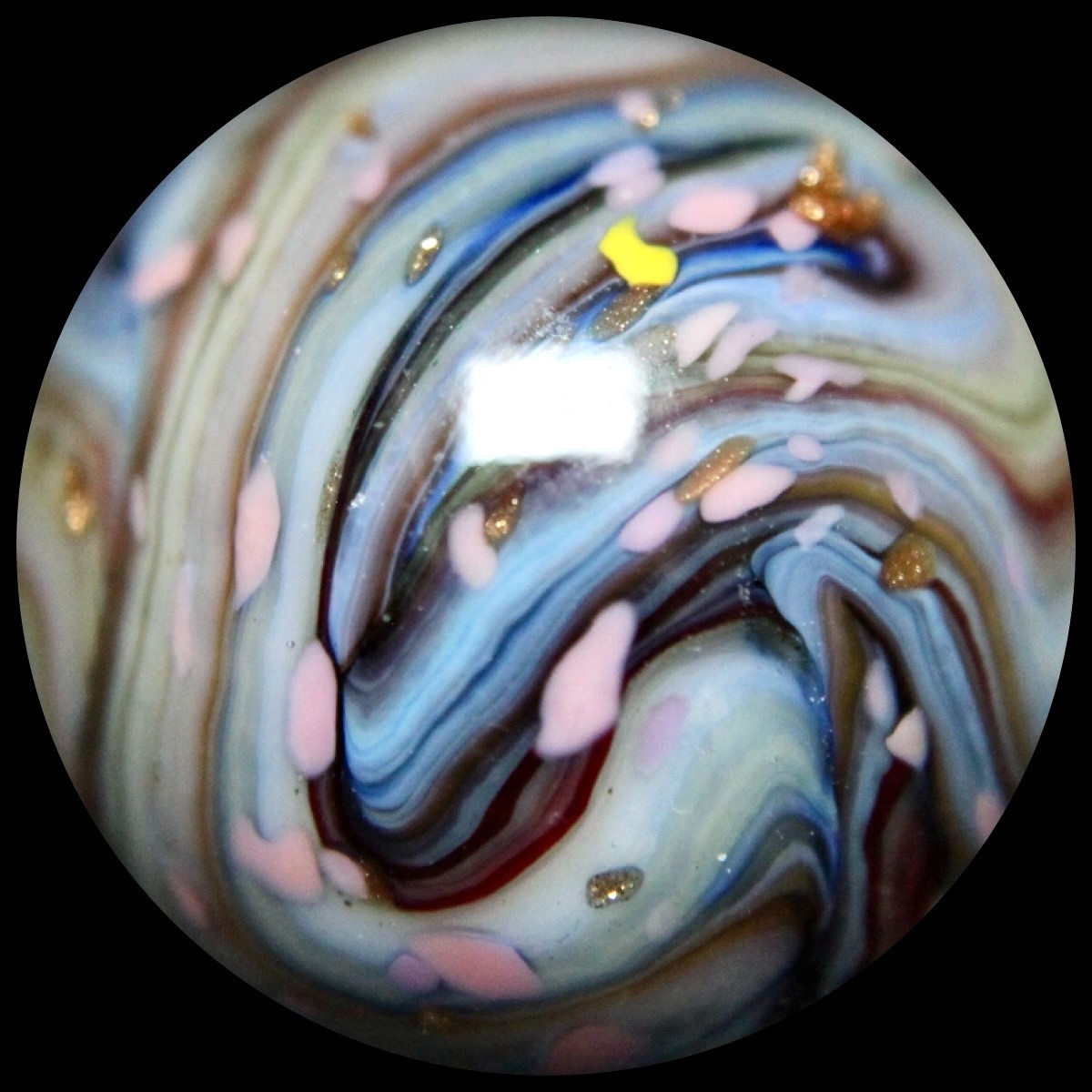 JABO Gold Medal Marble Collector Series: BIG Baby Blue Lutz Guinea 0.784″