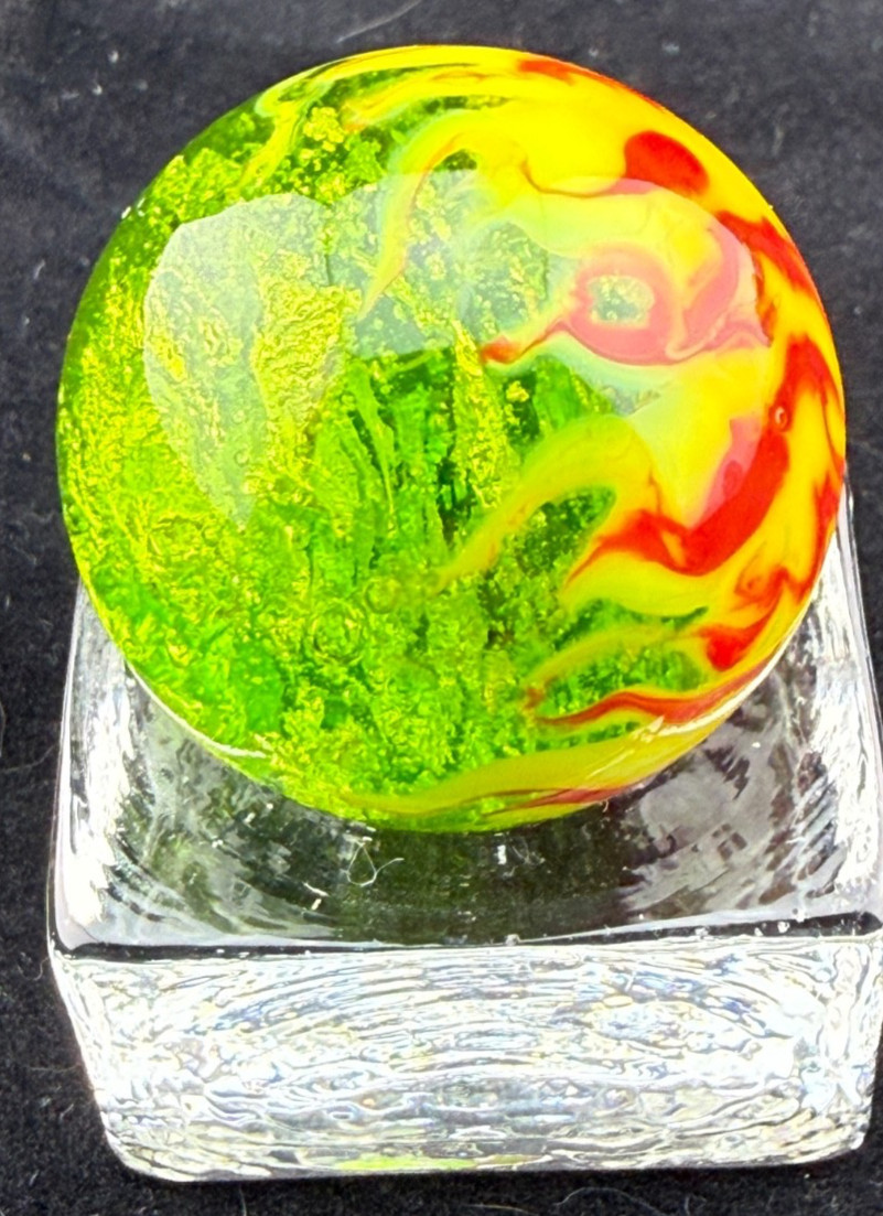 Steve Willis 2006 Handmade Lampwork Art Glass Marble 1.15″ Near Mint Signed W6