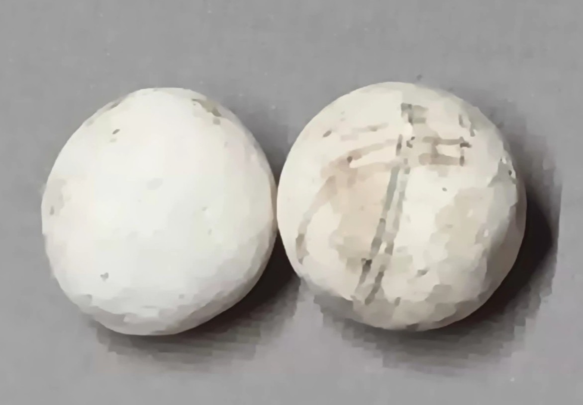 Lot 7 Vintage Clay Rock MARBLES 1 Very LARGE 1 Very SMALL Many Irregular