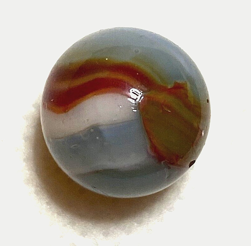 CLEAR BASE TRILIGHT BUTTERMILK VITRO AGATE OXBLOOD .59″ NM + – BLOW-HOLES MF27
