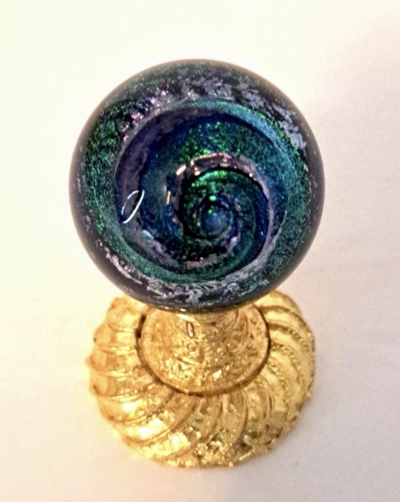 Mazet Studio’s Art Glass Dichroic Vortex Marble 1.6″