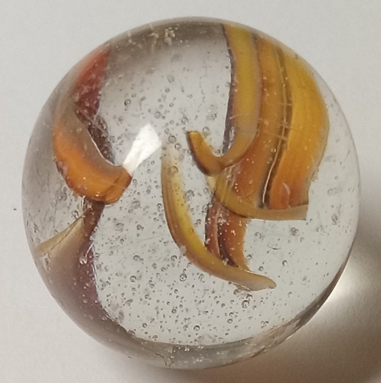 Old Vitro Hybrid Caged Cats Eye Catseye 6 Ribbon Vein Shooter Marble .87 AMAZING