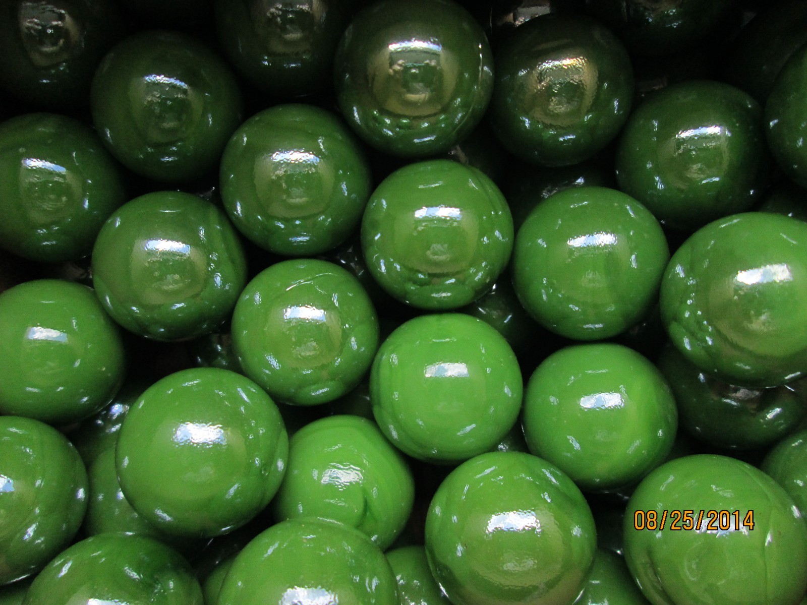 MARBLES 2 POUNDS 3/4 INCH / 19MM OPAL GREEN GAME / CHINESE CHECKER MEGA MARBLES