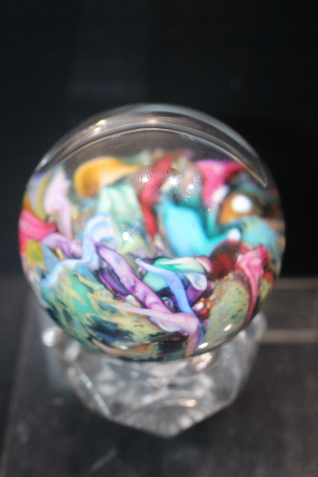 Millefiori “Orbs” by Douglas Sweet marble 1990s 52mm Mint with base