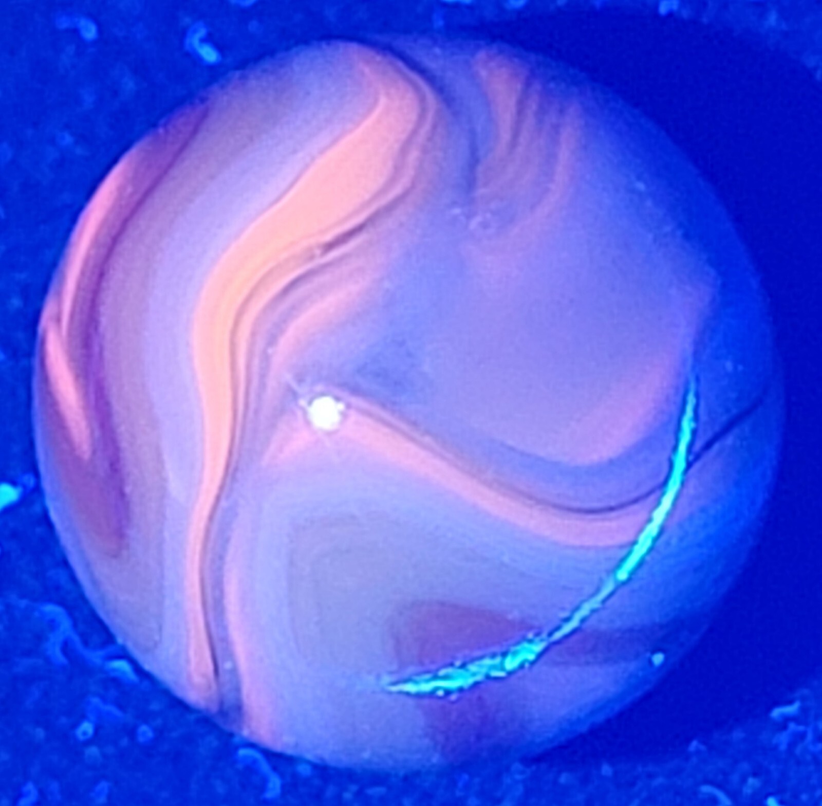 Alley Agate Vintage Marble Translucent Swirl Windows NEAR MINT Cadmium GLOW .71
