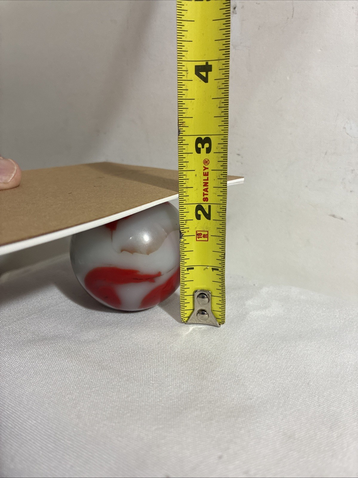 Rare VTG MARBLE PELTIER GLASS Large 2” Diameter And ~7 Oz. In Weight Very Nice