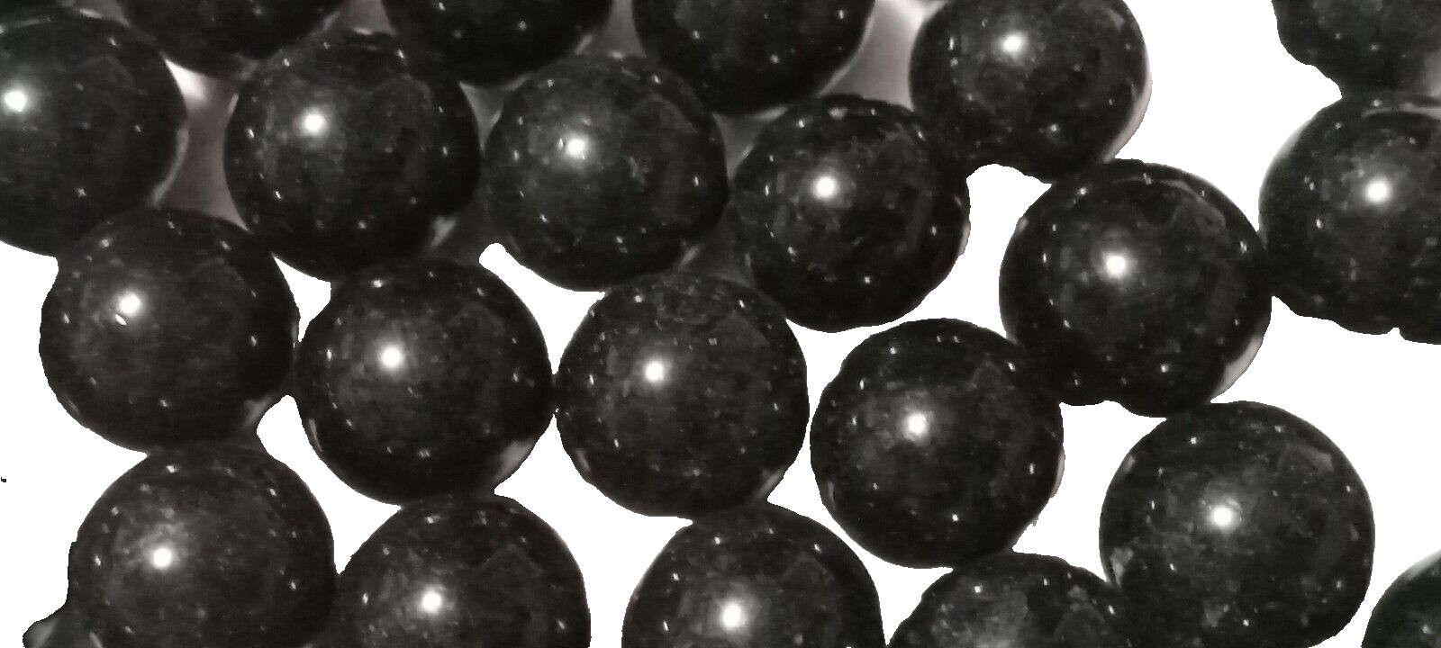 LOT of FIFTY (50) Solid BLACK MARBLES 13 mm