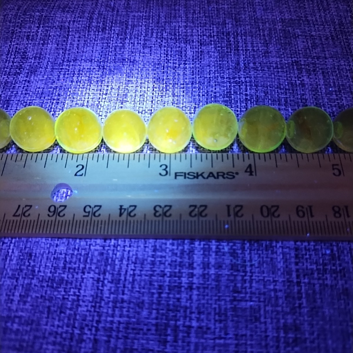 Lot of 10 Light Aqua Green/Blue Uranium Marbles UV Glow Peewees