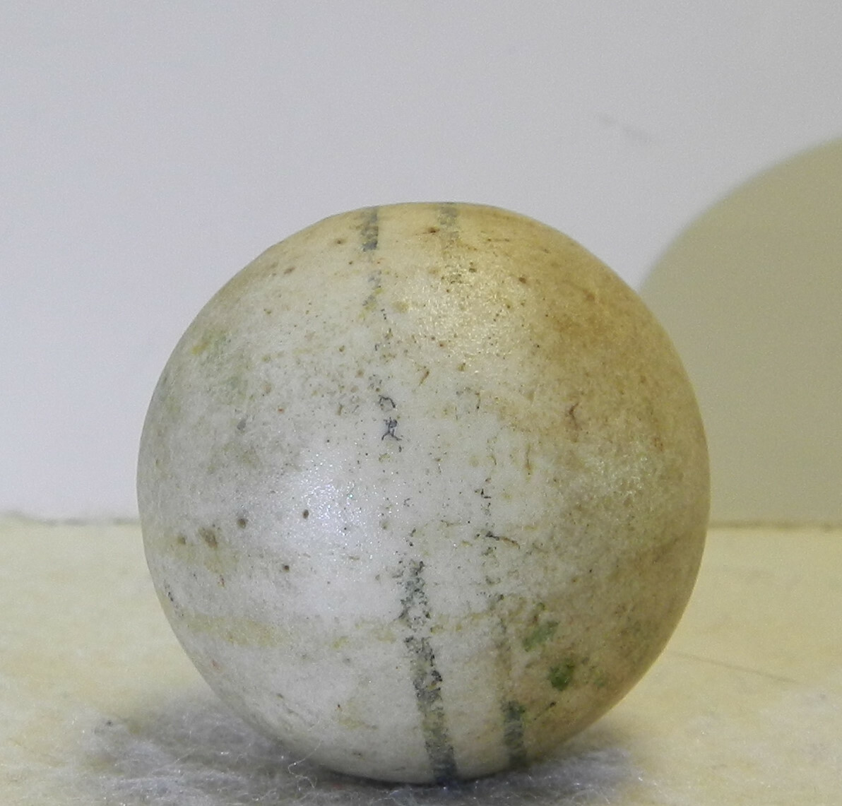 #13680m Large 1.16 Inches Vintage German Handmade Unglazed China Marble