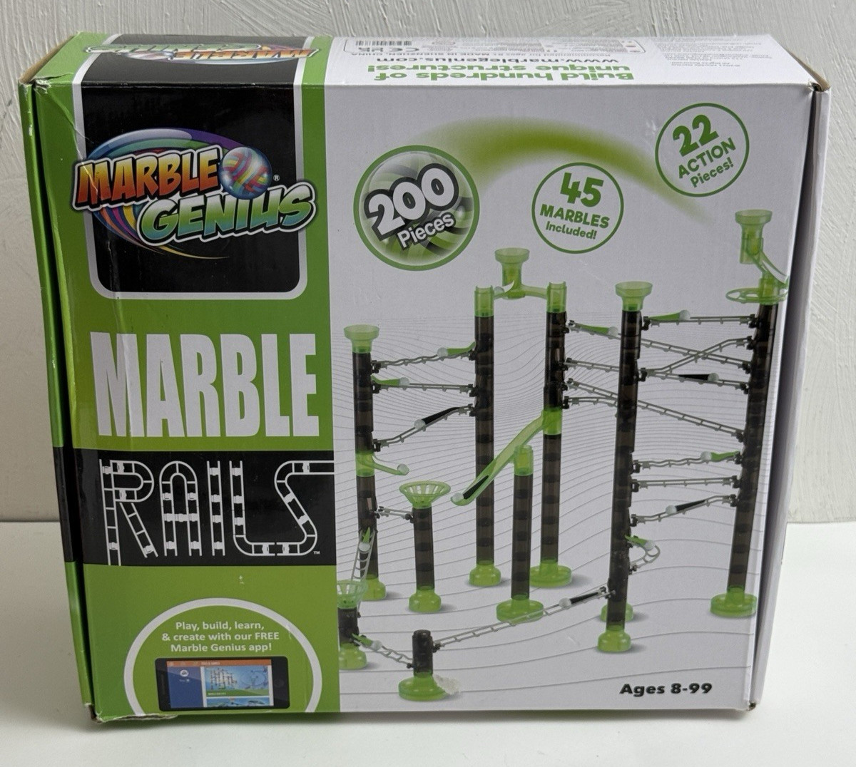 Marble Rails Starter Set, Online App and Full-Color Instructions, 198 Pieces