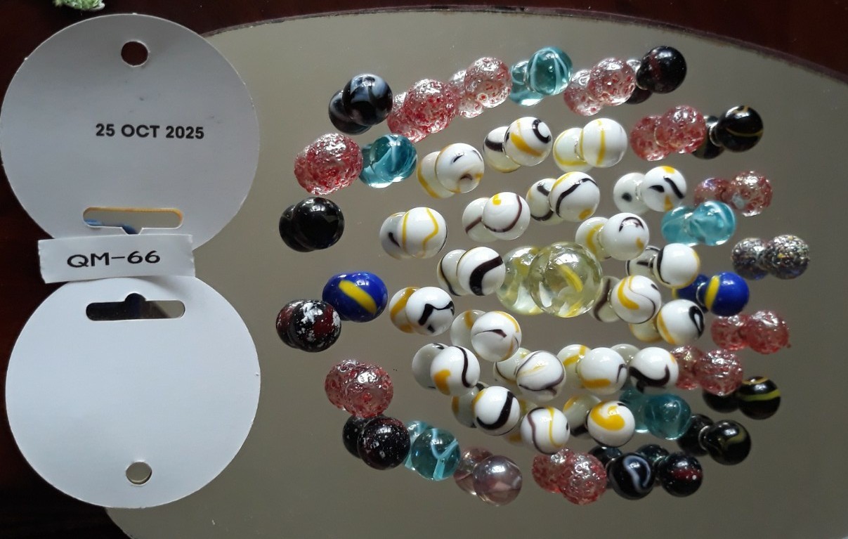 New (2025) in Bag 50 Traditional Marbles 49+1 Shooter 100% Glass Made In Mexico
