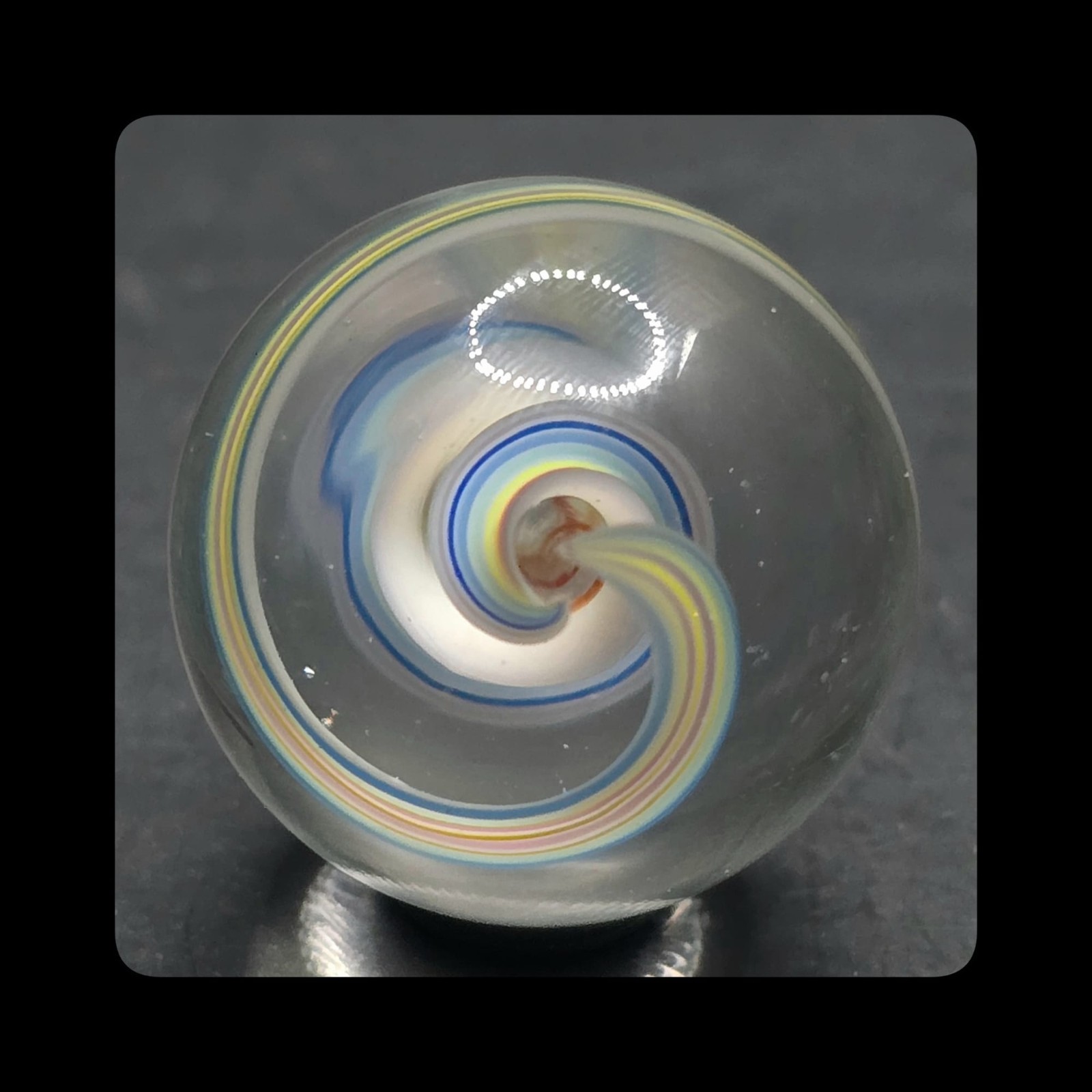 ~Mic’sMibs~ 7/8″ Contemporary Handmade Rainbow Razor Ribbon Core Swirl Mint
