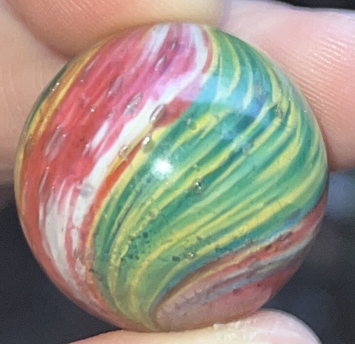 OUTSTANDING GERMAN Onion Skin Marble 15/16” German Multi Color Onion Skin Marble