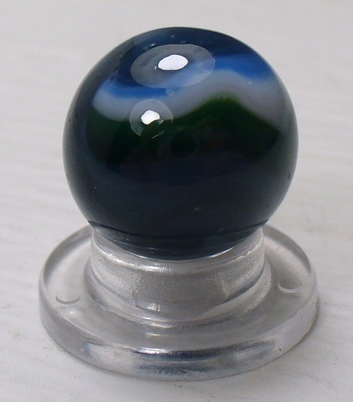 #1060 Vitro Agate Vintage Fancy Conqueror Marble 4 color. Green, Blue, Black