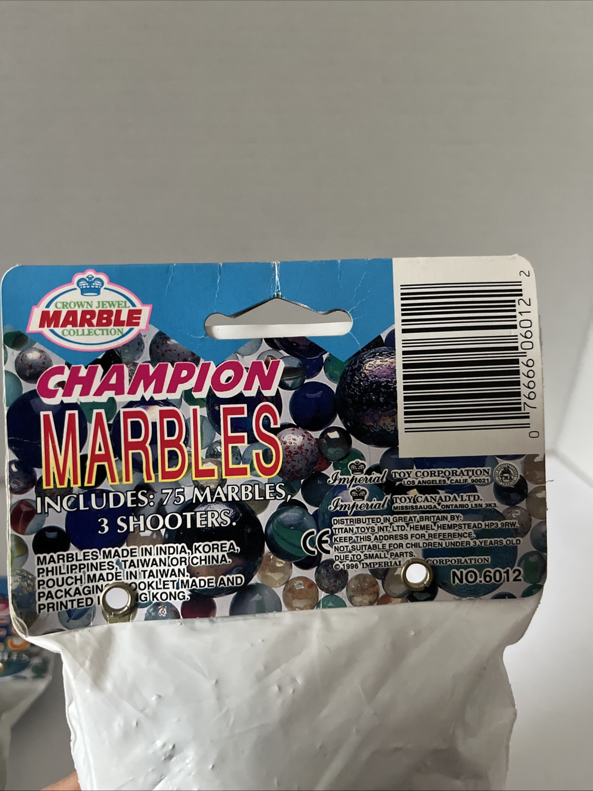 (2) X Vintage 1996 Bag Of Champion Marbles Imperial Toy Co 75 Marbles 3 Shooters