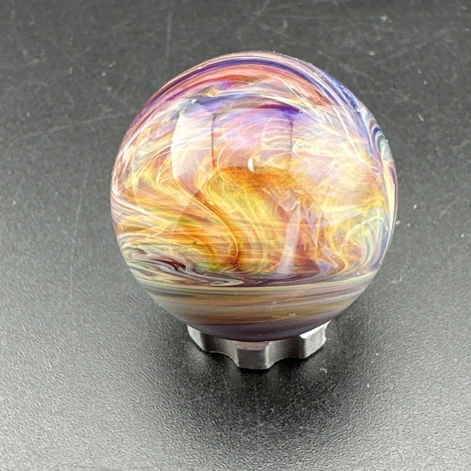 Contemporary Handmade Art Glass Marble .97″ Layered Swirl MIB, Dreamy Chaos Boro